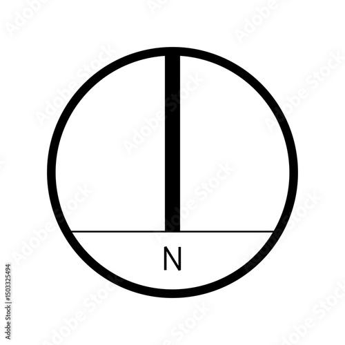 Architectural north arrow and compass outline vector