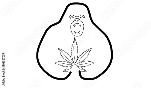 Hand Drawn vector illustration of an gorila 