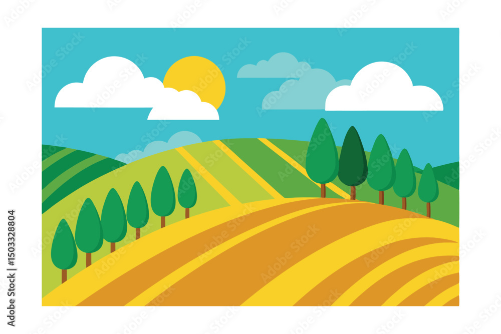 Obraz premium summer landscape with trees