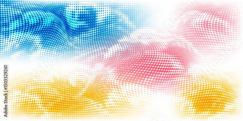 Seamless polka dot pattern with circles of fresh colors on a white background