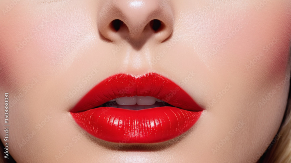 Fototapeta premium close up lips of young woman. generated with AI