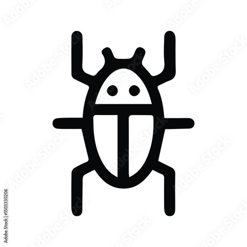 Bug Icon. Simple Illustration of Computer Bug. Computer System Infected with Virus.
