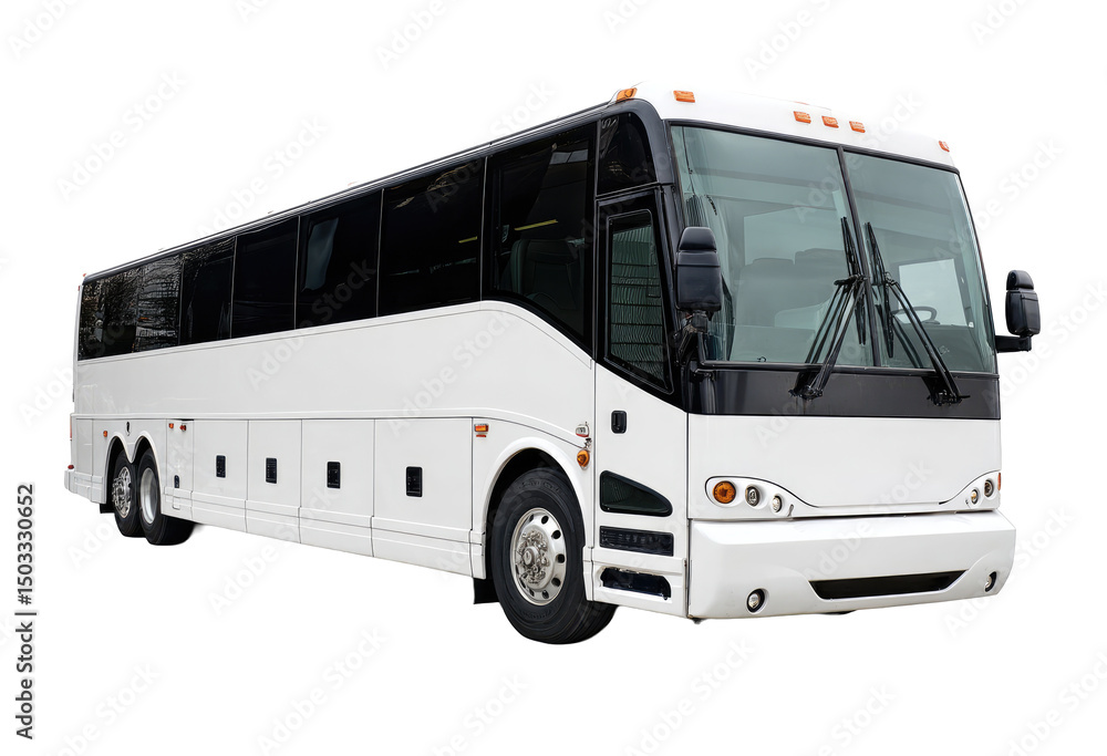 3D Render of a Modern White City Bus with Transparent Background 3D Render of a Modern White City Bus with Transparent Background