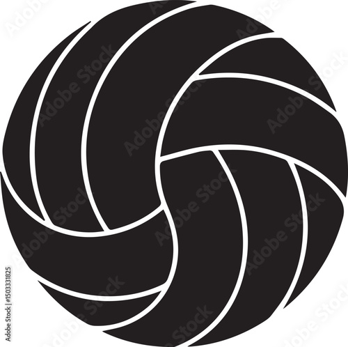 Volleyball Silhouette Black Vector | Illustration Vector Format
