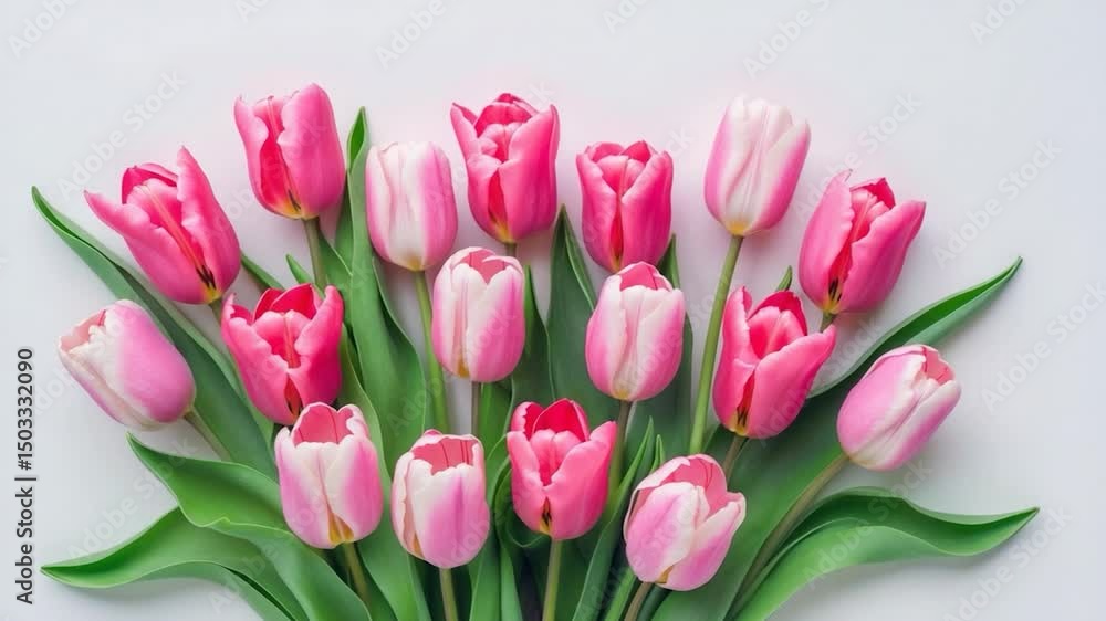 Intimate close-up of pink tulips over a canvas Intimate close-up of pink tulips over a canvas
