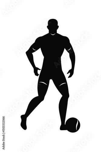 Male Soccer Athlete Standing Silhouette