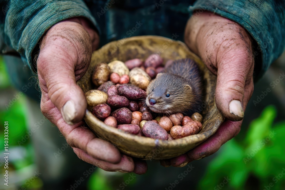 Obraz premium squirrel in hand