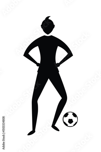 Soccer Player Side Profile Silhouette