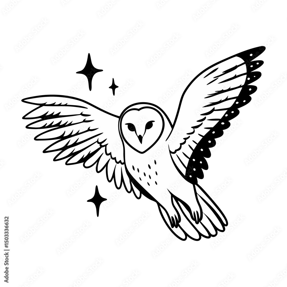 Obraz premium barn owl silhouette (10)