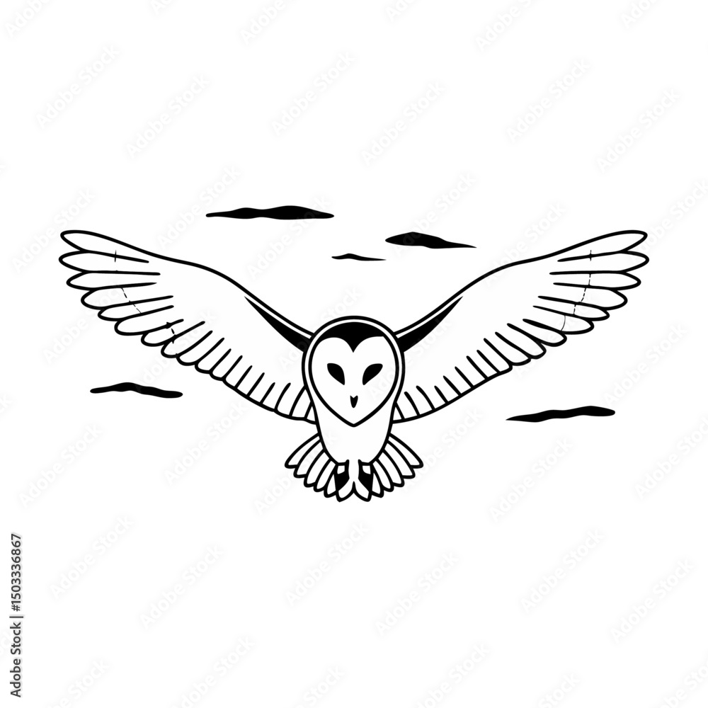Fototapeta premium barn owl silhouette (14)