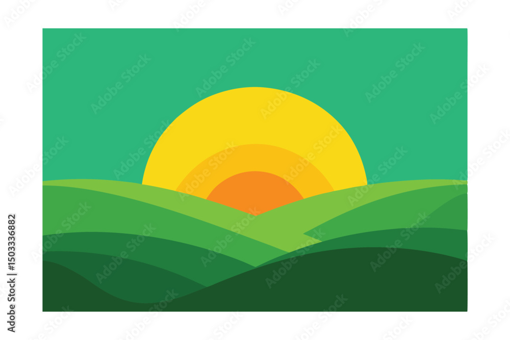 Fototapeta premium vector illustration of a landscape