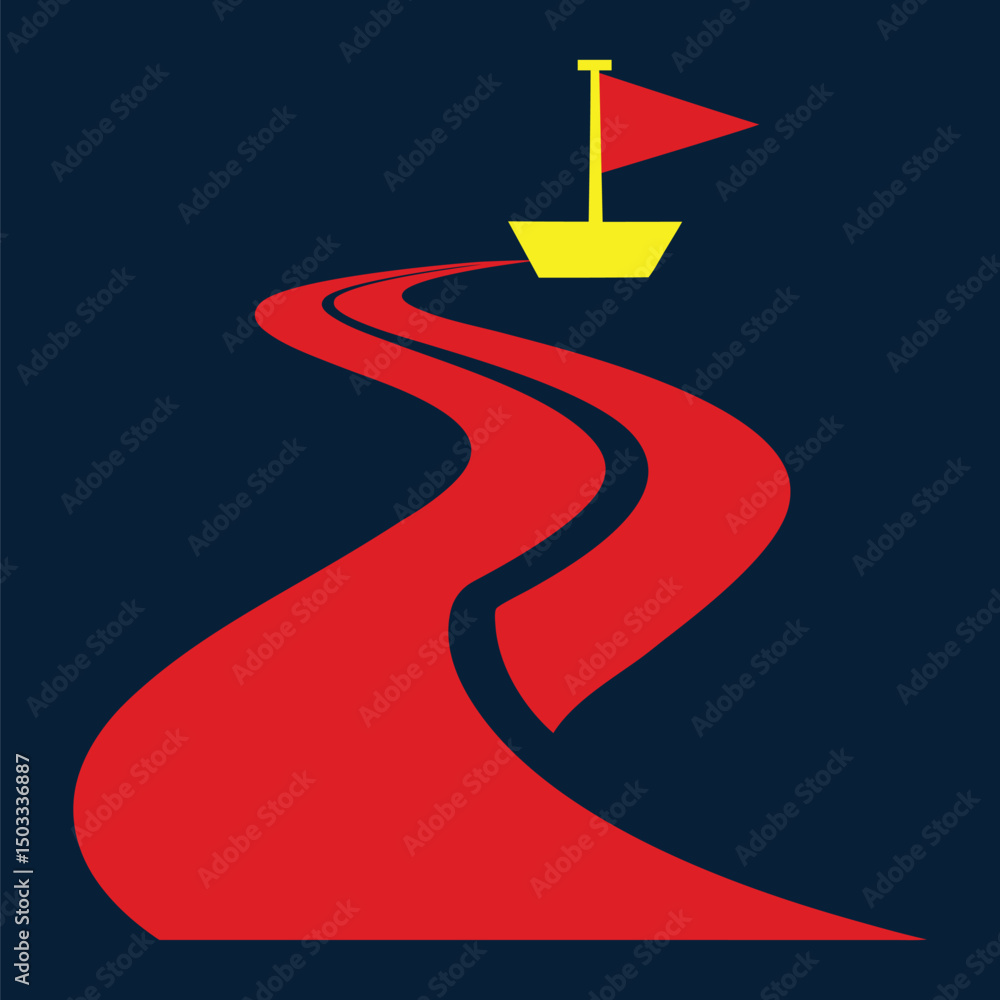 Logotipo de Estrada com Bandeira