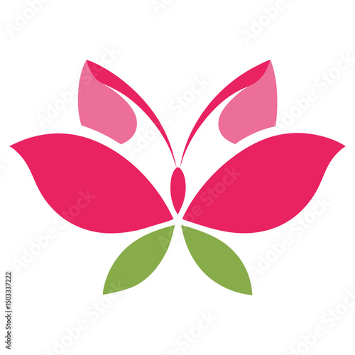 Logotipo de Borboleta com Pétalas de Flor