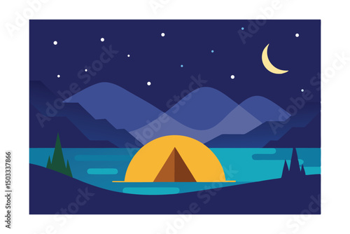 camping in the night