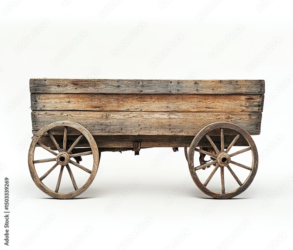 Fototapeta premium Wooden wagon, weathered and old