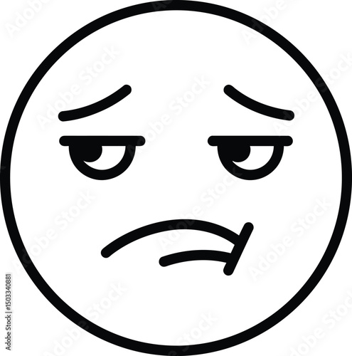 Dejected Emoji: An expressive illustration of a dejected emoji, capturing the universal emotion of disappointment or sadness.
