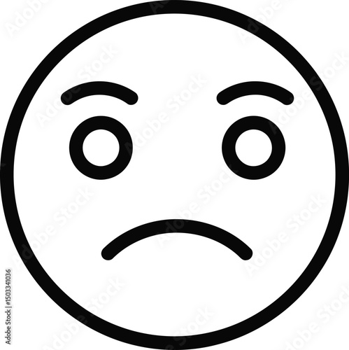 Sadness Icon: A minimalistic depiction of dejection in a symbolic representation, perfect for illustrating complex emotions with a simple, clear visual.