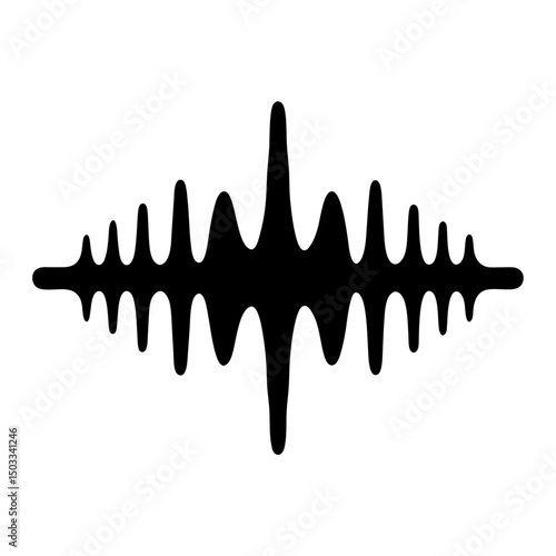 Abstract black waveform vector illustration on white background conveying sound patterns