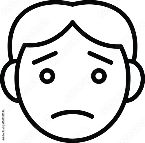Sadness Embodied: A simple, line-art portrait perfectly conveys the subtle depths of despondency, captured with minimalist elegance. 