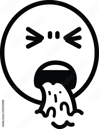 Nauseous Emoji: A graphic representation of nausea with a sick smiley face, perfect for expressing illness or discomfort.