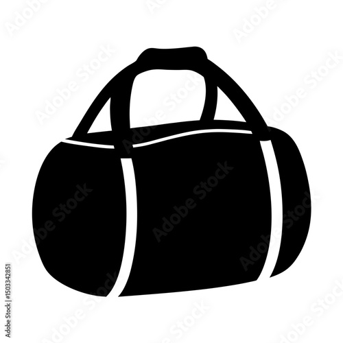 Stylized black duffel bag illustration for fitness and travel needs