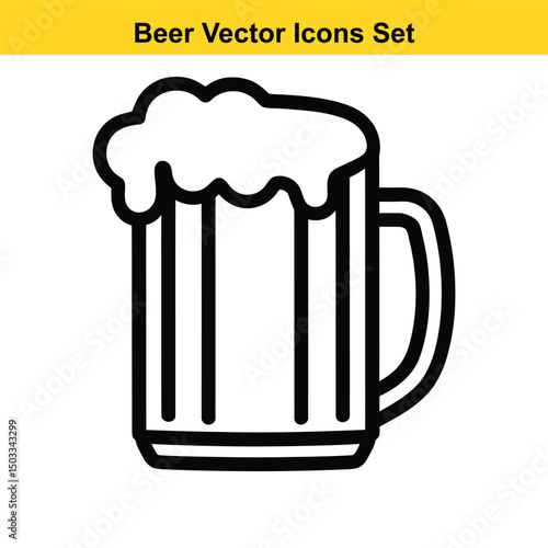 Beer mug icon vector illustration graphic design element