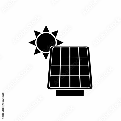 creative and simple minimal details Outline solar energy battery sun icon sign vector