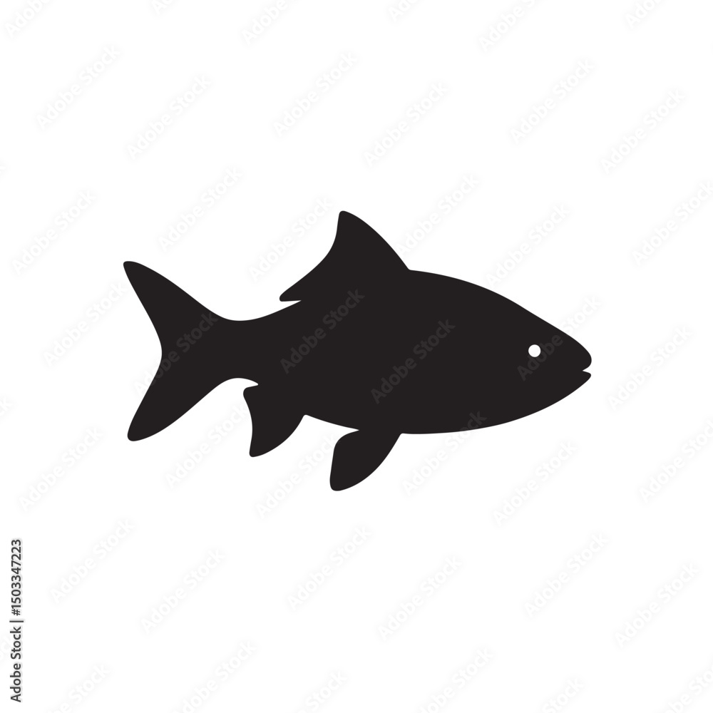 Obraz premium Fish Swimming Pose Silhouette