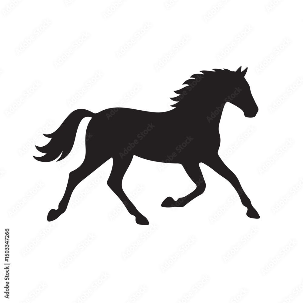 Horse Running Pose Silhouette Horse Running Pose Silhouette