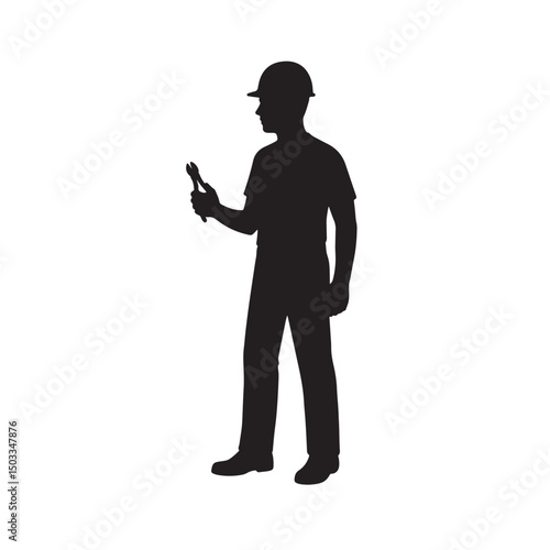 Electrician Wire Cutter Helmet Silhouette