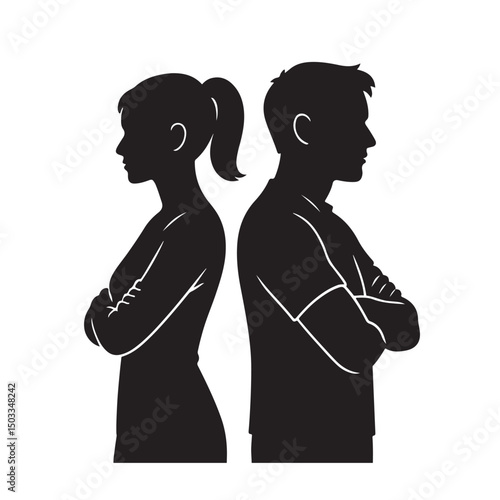 Back to Back Couple Silhouette Profiles
