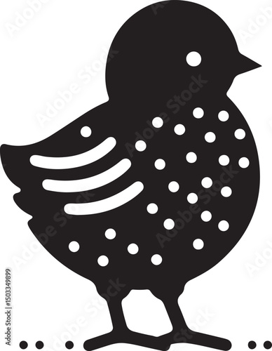 Cute Baby Chick Silhouette Vector