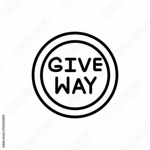 Give way traffic icon vector sign