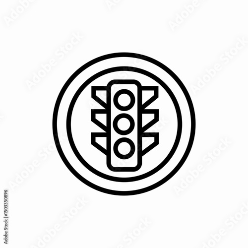 Traffic light signal icon vector sign