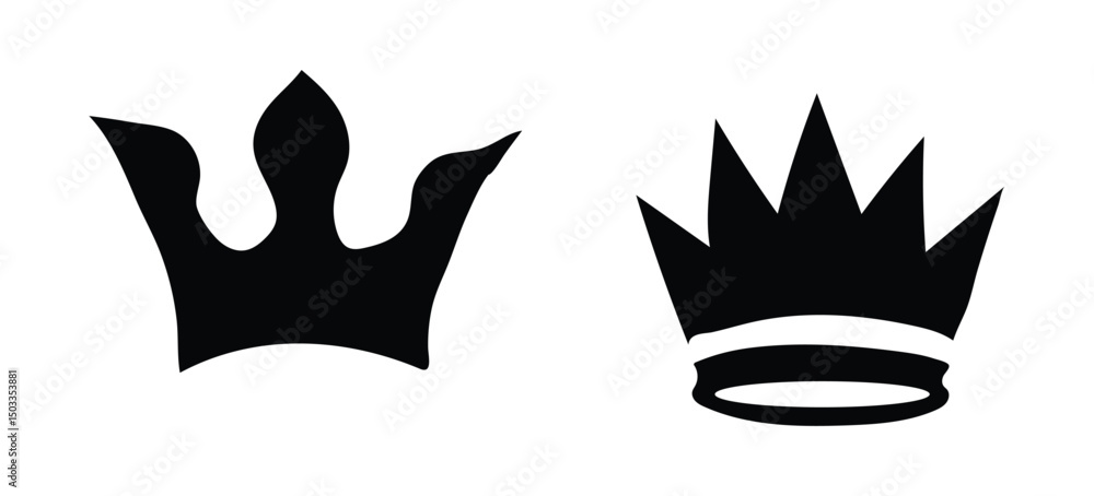 Obraz premium Set Hand drawn crown silhouette
