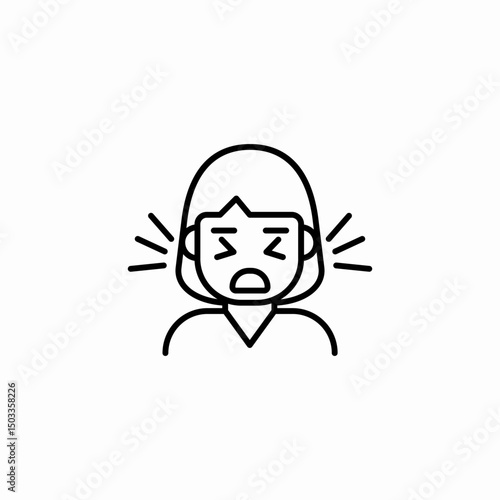crying woman icon sign vector