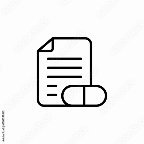 prescription pill icon sign vector
