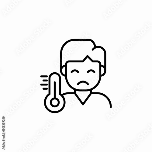 temperature sick icon sign vector