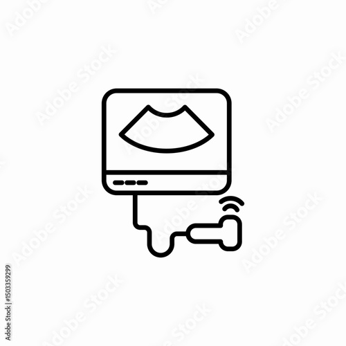 ultrasound machine medicine icon sign vector