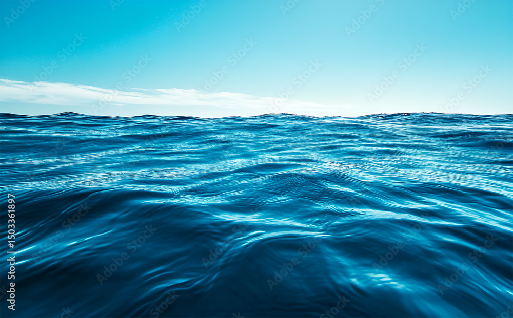Fototapeta premium Ocean Waves Blue Sky Serenity Nature Water