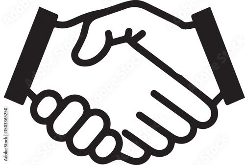 A strong handshake graphic illustrating agreement, partnership, and collaboration for business success.