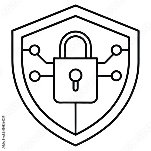 A vector illustration of a glossy secure padlock button symbolizing internet safety and data protection