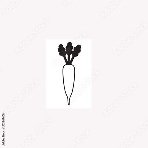 Daikon Radish Clipart – Cute Cartoon Style Vegetable Illustration