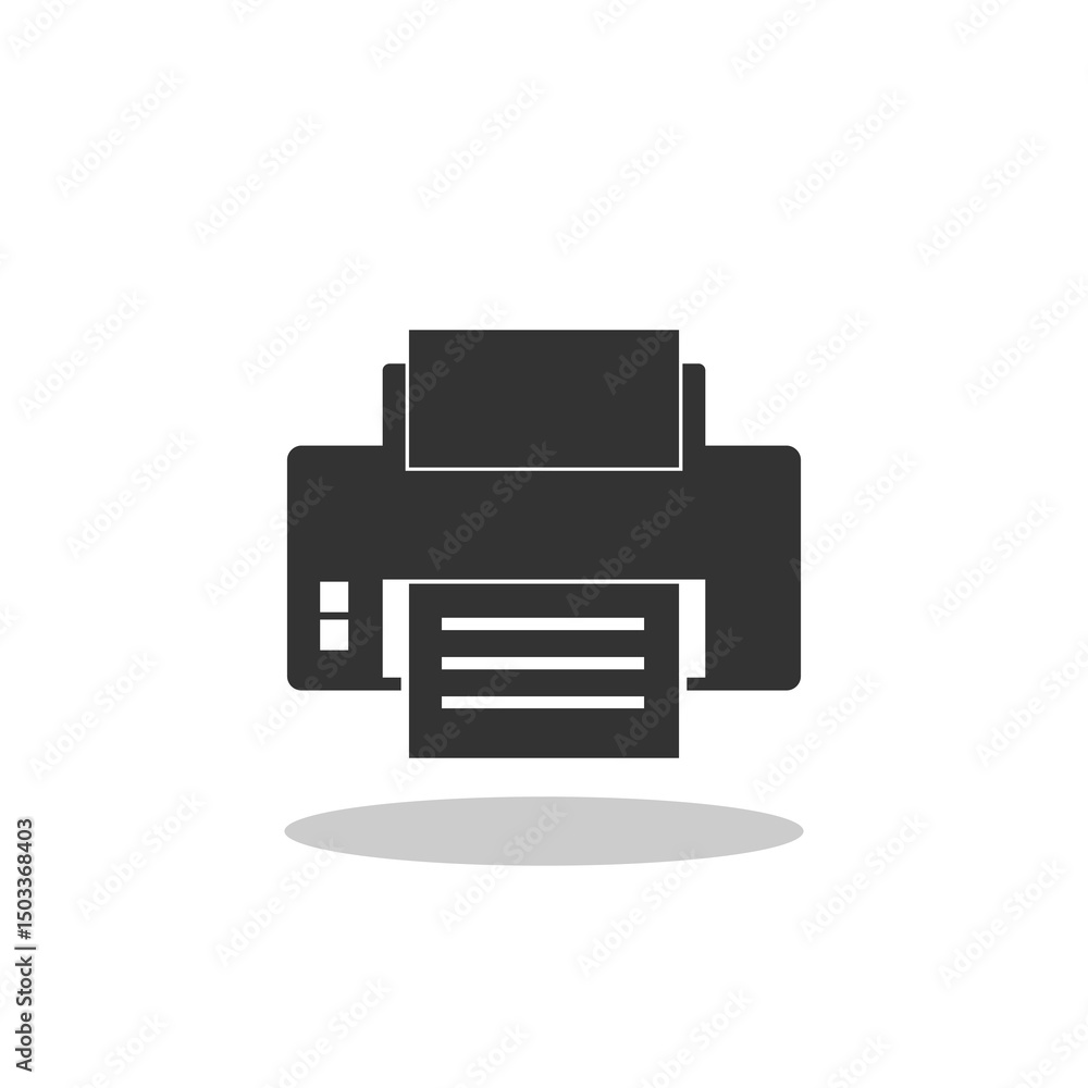 Simple Printer icon with shadow Simple Printer icon with shadow