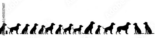 Wallpaper Mural Silhouettes of Different Dog Breeds - Black Vector Illustration of Various Dog Poses - Perfect for Dog Lovers and Pet-Related Designs - Diverse Canine Silhouettes Torontodigital.ca