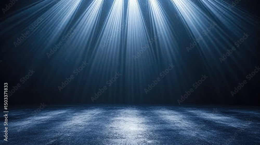 Obraz premium Empty stage bathed in spotlight.