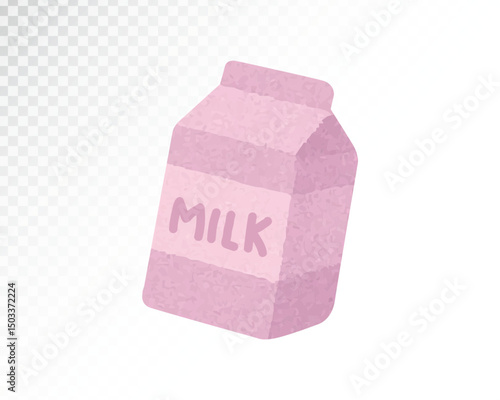 Watercolor illustration of a cute milk carton with smiling face in soft pastel colors. Perfect for baby shower cards, nursery prints, and children's designs