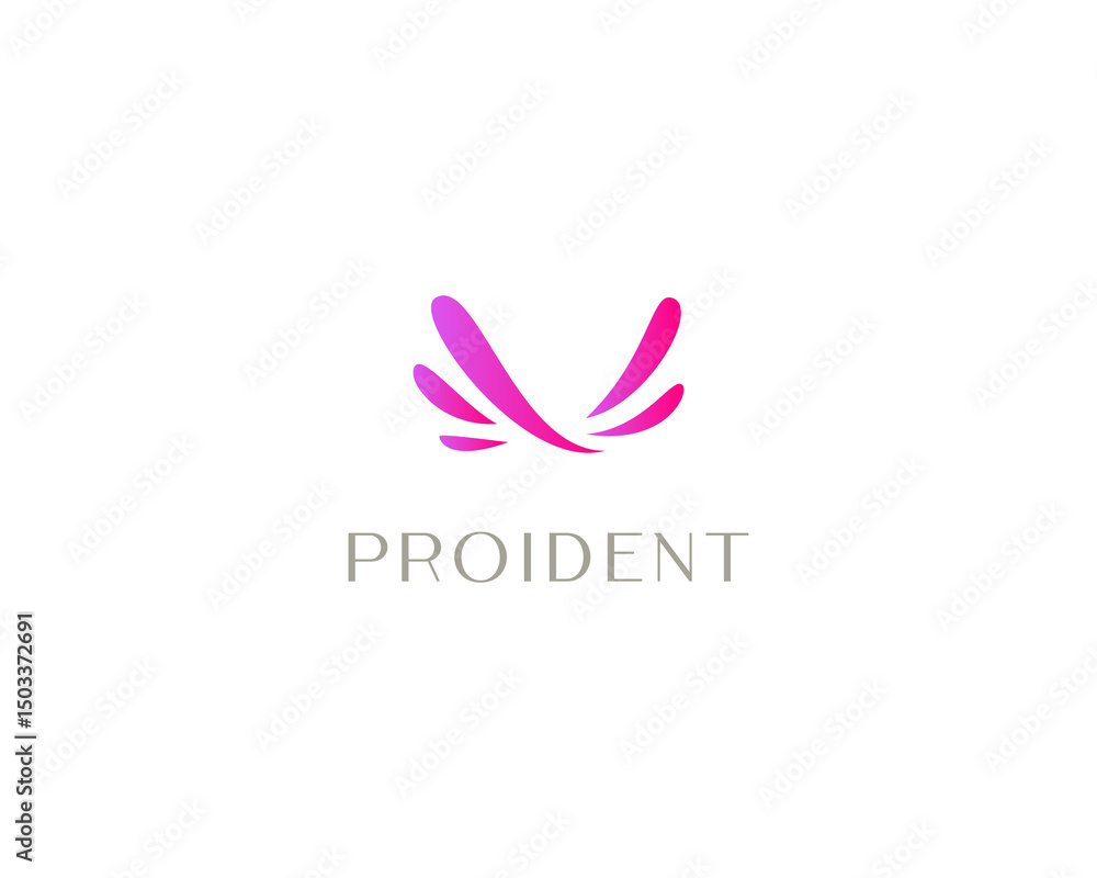Fototapeta premium Abstract bird logo. Falcon hawk gradient logotype. Creative eagle dove sign. illustration.