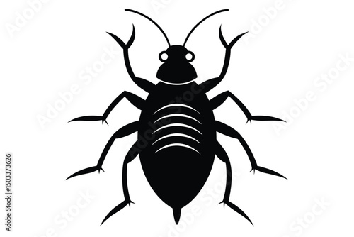vector silhouette of a black beetle