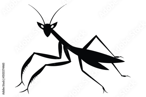 silhouette of a praying mantis
